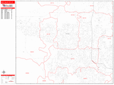 West Valley City Wall Map Zip Code Red Line Style 2024